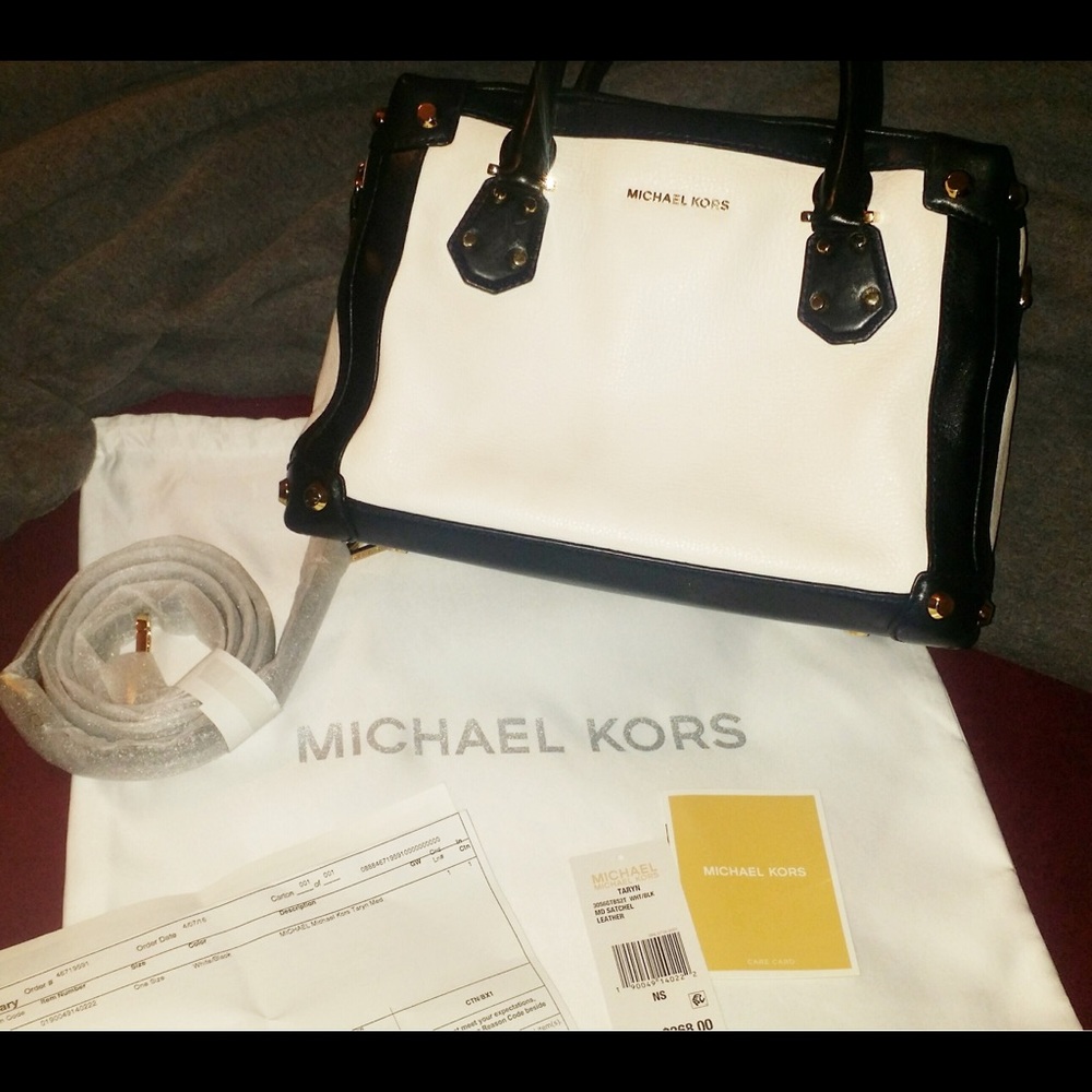 Michael Kors black and white purse
